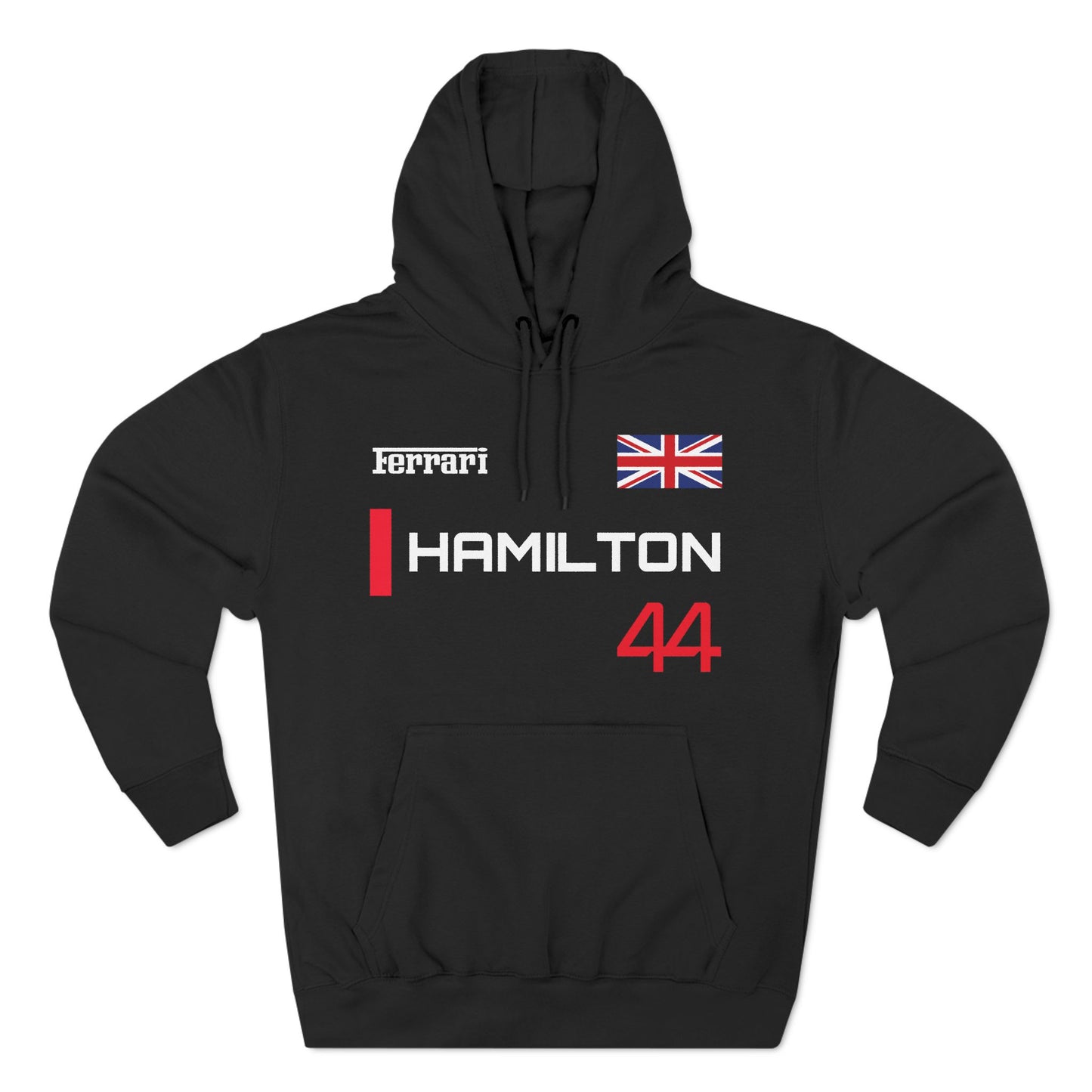 Lewis Hamilton Formula 1 Three-Panel Fleece Hoodie, Ferrari Racing Fan Gift, F1 Apparel, F1 Fan Gift