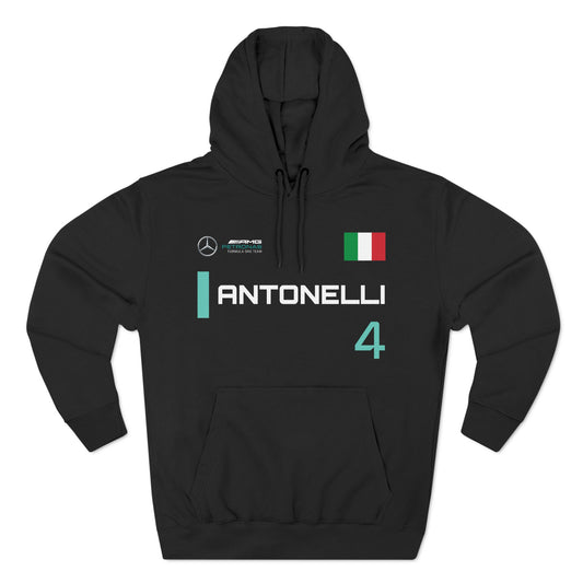 Kimi Antonelli Formula 1 Three-Panel Fleece Hoodie, Mercedes Racing Fan Gift, F1 Apparel