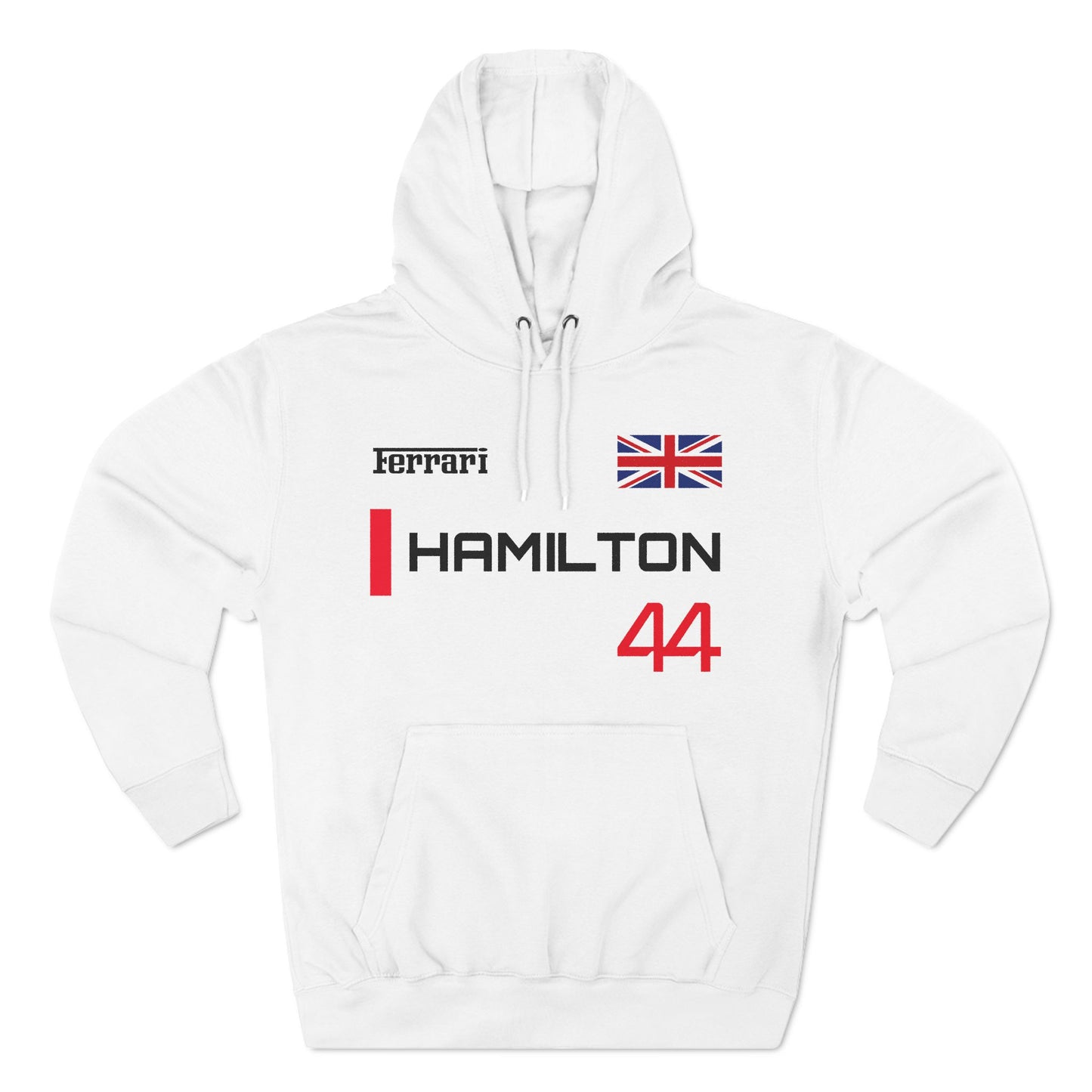 Lewis Hamilton Formula 1 Three-Panel Fleece Hoodie, Ferrari Racing Fan Gift, F1 Apparel, F1 Fan Gift