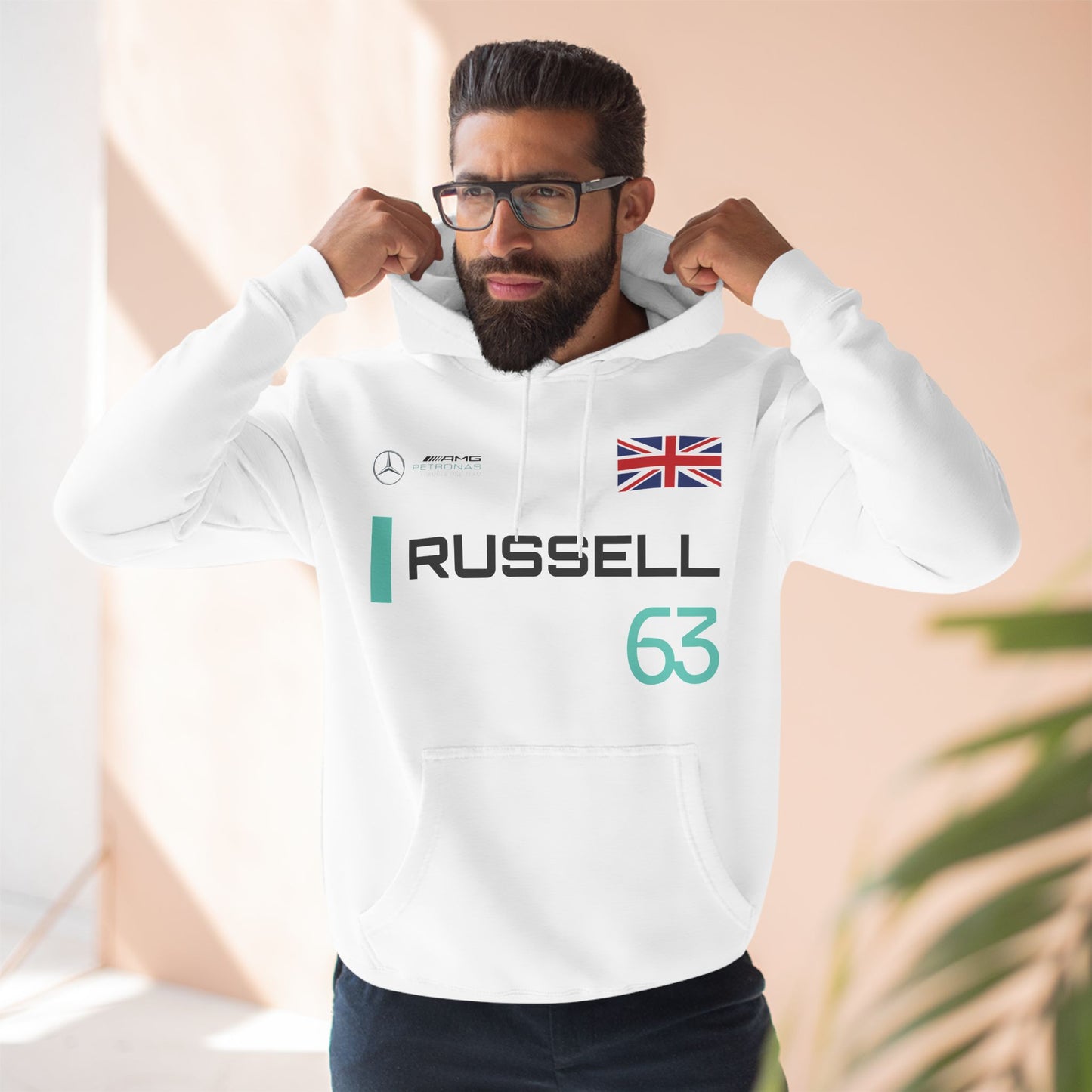 George Russell Formula 1 Three-Panel Fleece Hoodie - Mercedes Fan Gift, F1 Apparel