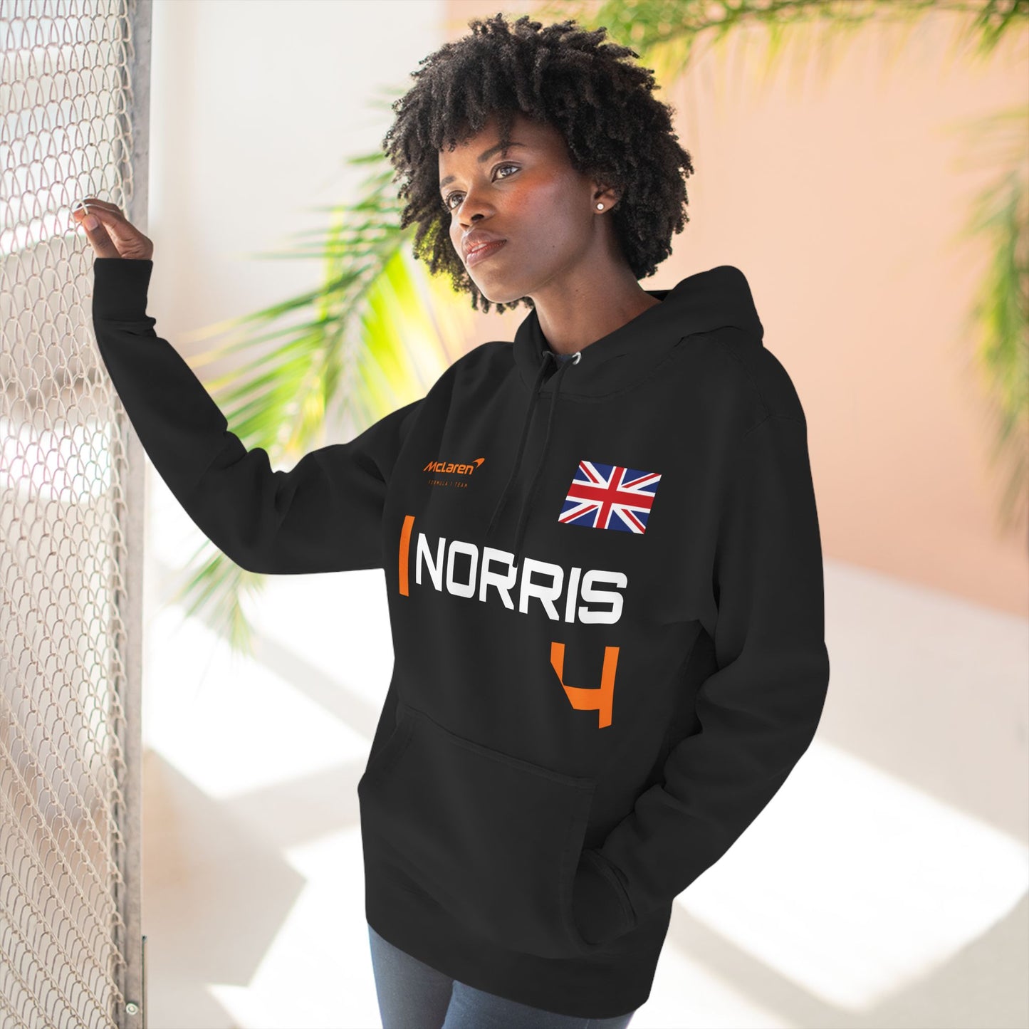 Lando Norris Formula 1 Three-Panel Fleece Hoodie - McLaren Racing Fan Gift, F1 Hoodie