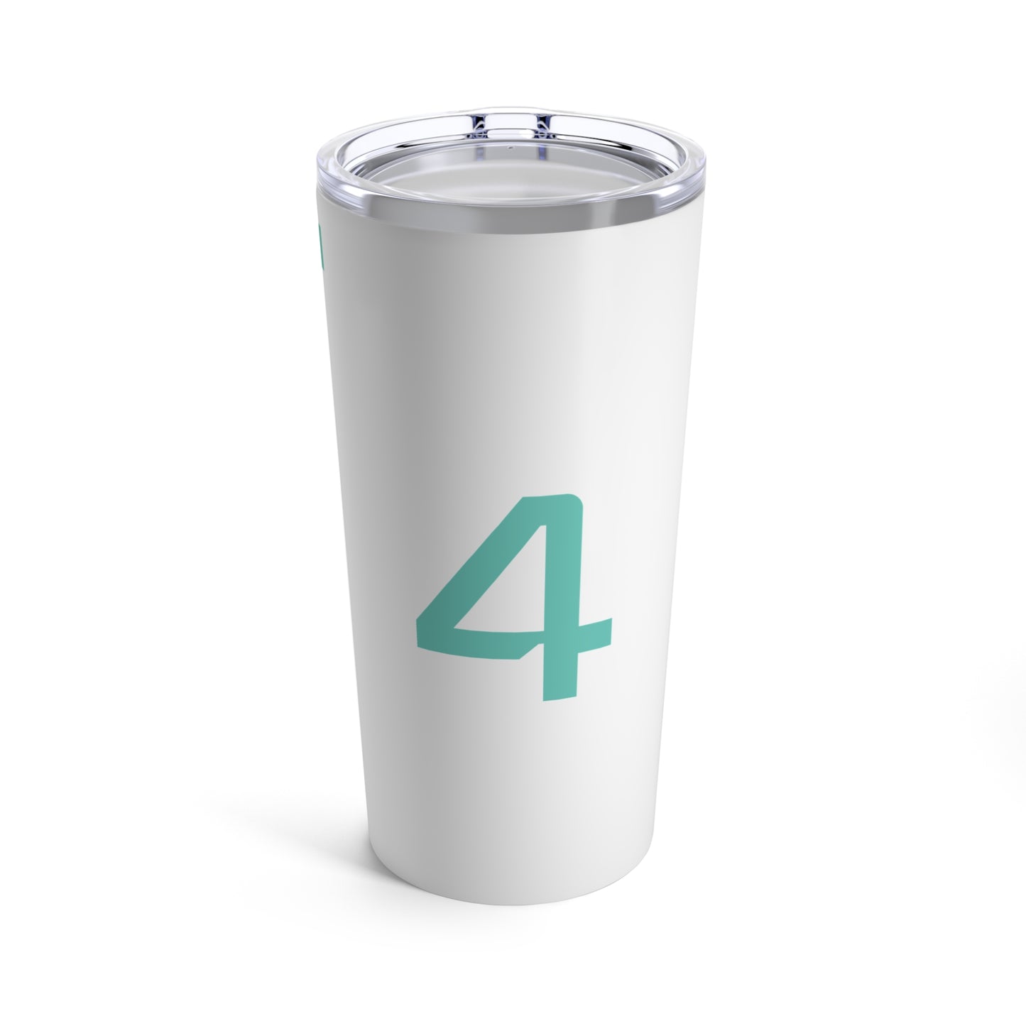 Back of Kimi Antonelli F1 racing tumbler 20oz featuring a stylish design with the driver's name and Mercedes F1 branding, perfect for Formula One fans. This insulated coffee mug makes a great gift for Mercedes F1 supporters, combining durability and fan pride.