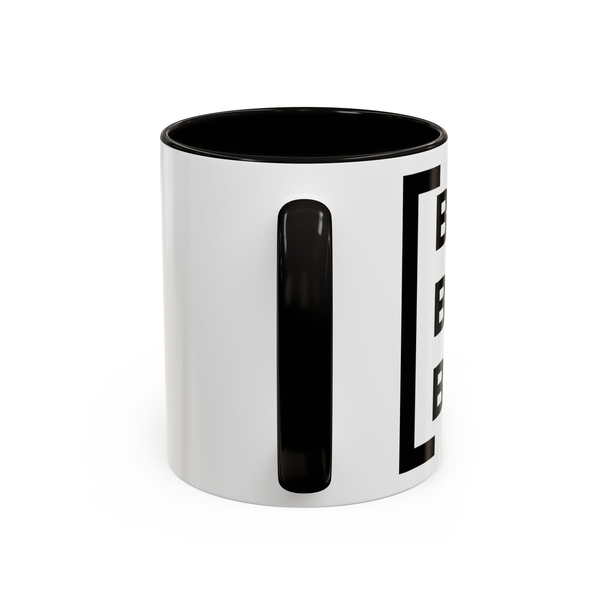 Handle of Formula One 'Box Box Pitstop' colorful coffee mug featuring vibrant racing-themed graphics, with the iconic pitstop call design. This 11oz mug is perfect for F1 fans, adding a bold and energetic touch to their morning routine